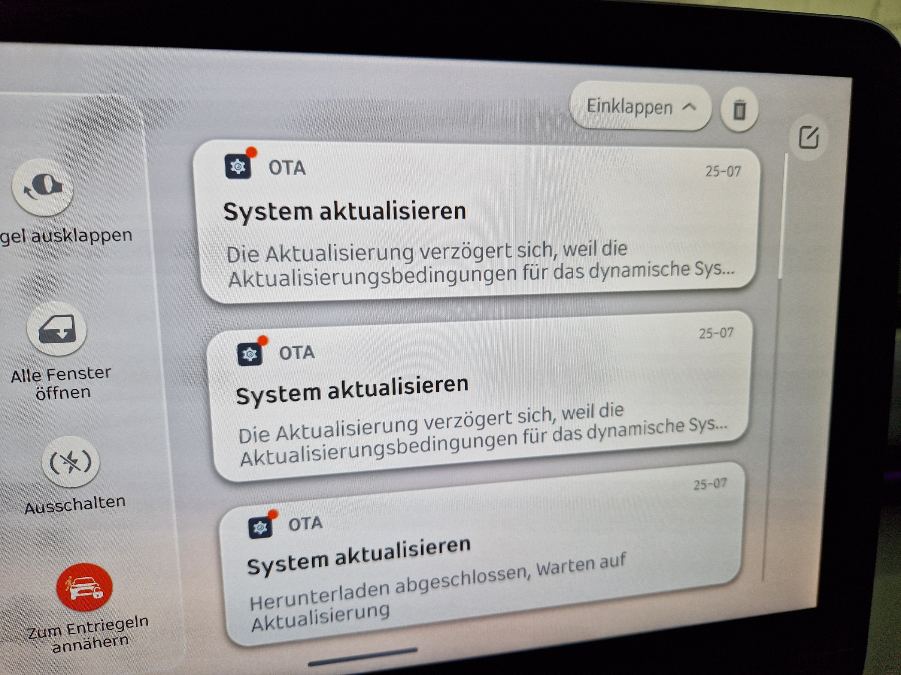 Systemmeldungen für ausstehende Updateaktualisierungen